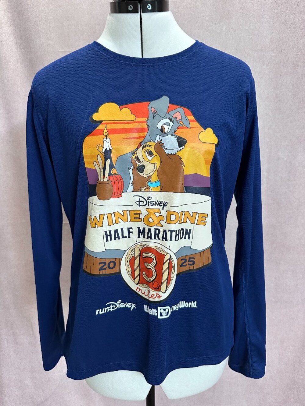 Brooks Disney 2025 Wine & Dine Half Marathon Long Sleeve Dry Fit Shirt, Large